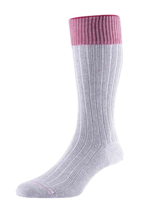 Pantherella Rooke Mid Grey Mix organic cotton socks