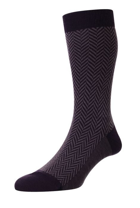 Pantherella Hendon Blackberry fine Merino wool socks