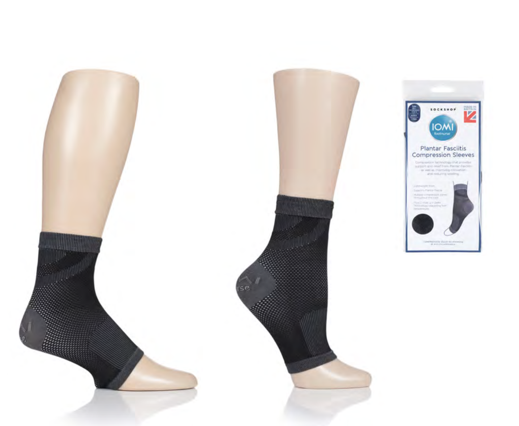 Unisex IOMI plantar fasciitis compression sleeves in black