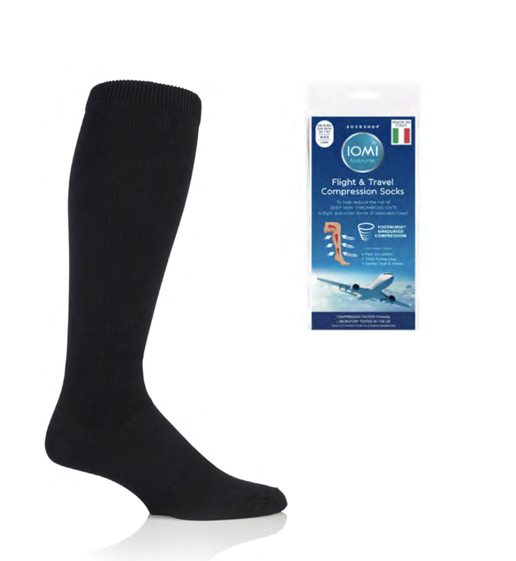 Men’s IOMI Flight & Travel compression socks in black

