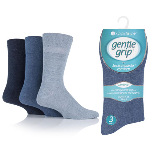 Men’s Gentle Grip non-binding diabetic socks – 3 pair pack