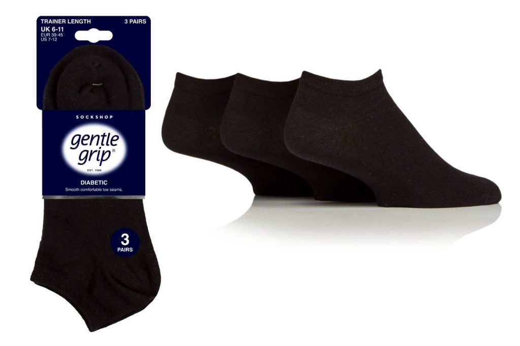 Men’s Gentle Grip ankle diabetic socks – 3 pair pack